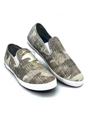SeaVees Baja Slip-On Cream Camouflage Herringbone Twill Casual Womens Shoes US 8